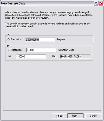 Setting the M resolution and value range
